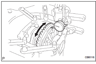 INSPECT RUNOUT OF DIFFERENTIAL RING GEAR