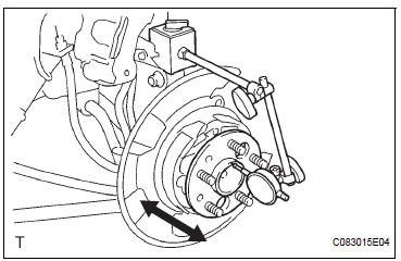 INSPECT REAR AXLE HUB BEARING BACKLASH