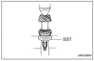 INSTALL REAR DRIVE PINION REAR TAPERED ROLLER BEARING