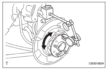 INSPECT REAR AXLE HUB BEARING DEVIATION