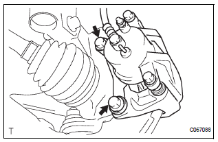 INSTALL FRONT DISC BRAKE CALIPER ASSEMBLY LH