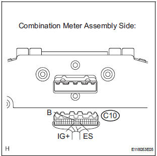  CHECK WIRE HARNESS (SOURCE VOLTAGE OF COMBINATION METER ASSEMBLY)