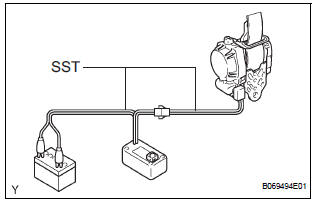 DISPOSE OF FRONT SEAT OUTER BELT ASSEMBLY (WHEN INSTALLED IN VEHICLE)