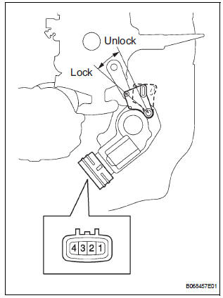 INSPECT REAR DOOR LOCK ACTUATOR ASSEMBLY LH