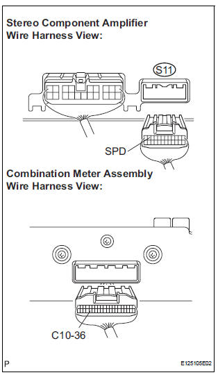 CHECK HARNESS AND CONNECTOR (COMBINATION METER - STEREO COMPONENT AMPLIFIER)