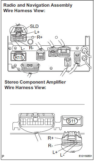 CHECK HARNESS AND CONNECTOR (RADIO AND NAVIGATION ASSEMBLY - STEREO