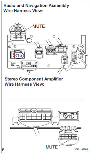 CHECK HARNESS AND CONNECTOR (RADIO AND NAVIGATION ASSEMBLY - STEREO COMPONENT AMPLIFIER)