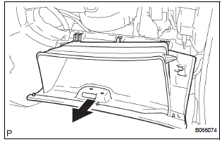 REMOVE GLOVE COMPARTMENT DOOR ASSEMBLY