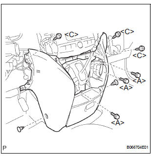 REMOVE INSTRUMENT CLUSTER FINISH PANEL SUB-ASSEMBLY LOWER CENTER